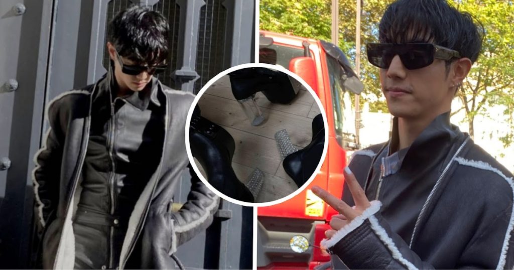 Mark Tuan, membre de GOT7, s’étonne en talons lors du défilé de Rick Owens à la Semaine de la mode de Paris.