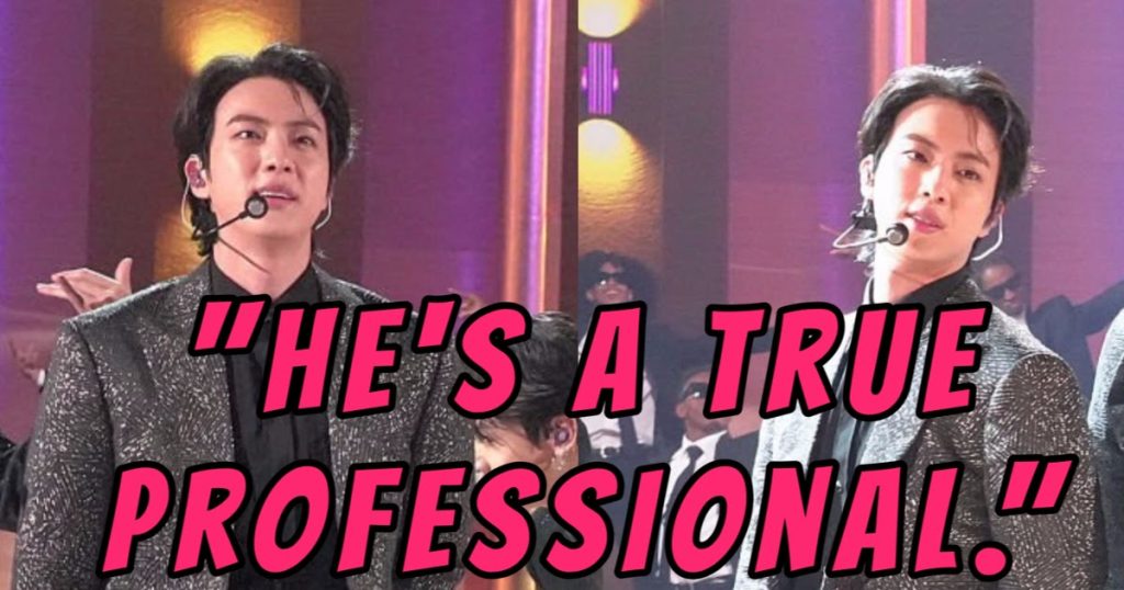 Jin, de BTS, est félicité pour son professionnalisme alors qu’il se produit, blessé, aux 2022 GRAMMYs.